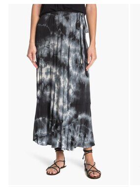Go Couture Faux Wrap Midi Tie Dyed Skirt - M